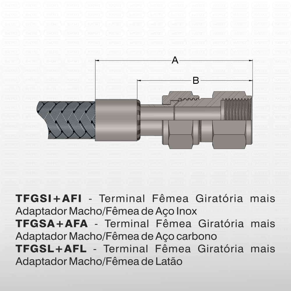 Hembra giratoria con adaptador macho / hembra