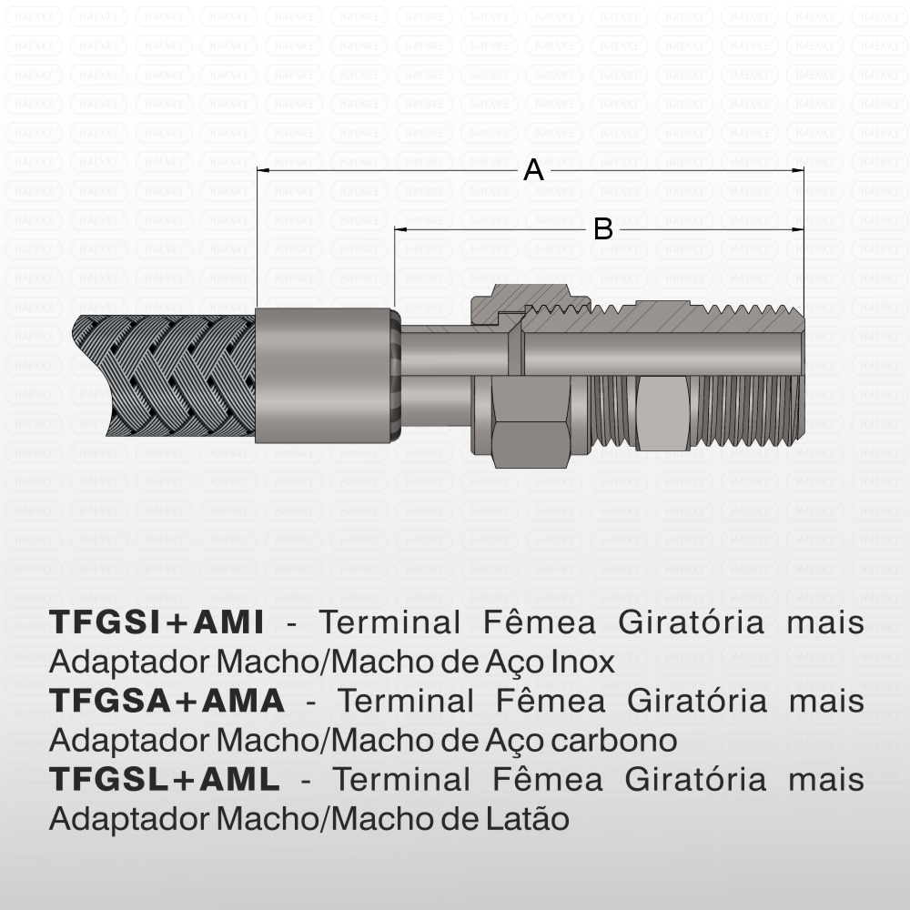 Hembra giratoria con adaptador macho / macho
