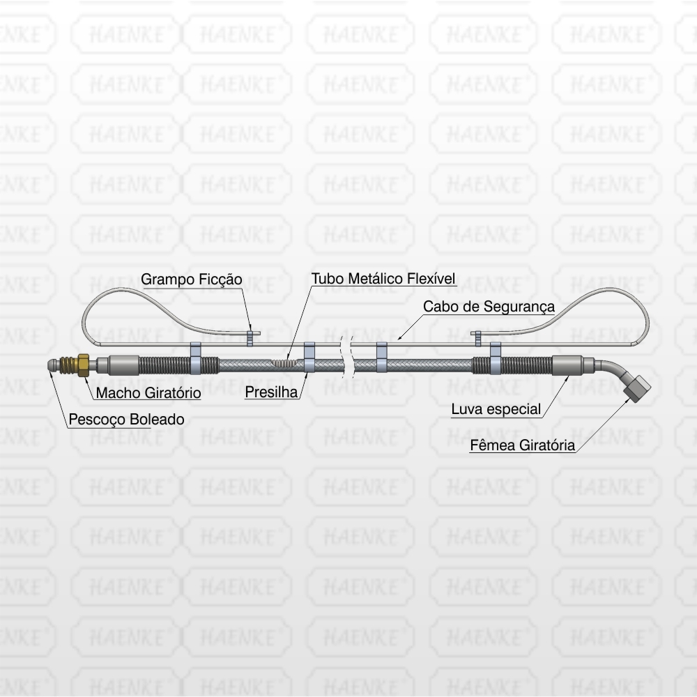 Tubo Metálico Flexible con cable de seguridad