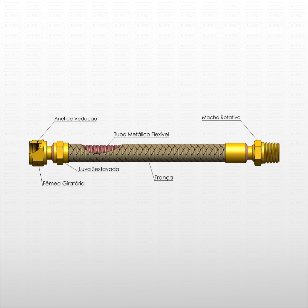 Tubo de metal flexible 1/2 "giratorio hembra / macho giratorio