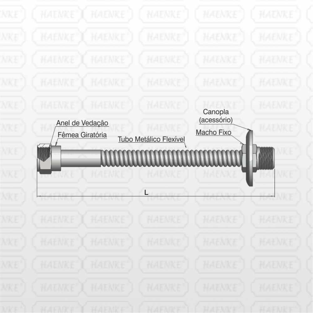 Tubo Metálico Flexible para Agua caliente o fría 1/2 "